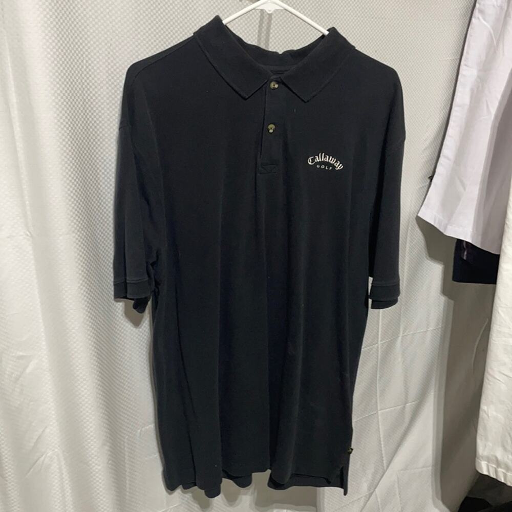 Callaway xl black pique collars polo style euc